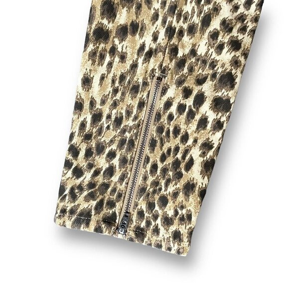 J McLaughlin Womens Baxter Safari Jean Sz 10 Tan Brown Animal Print Skinny Slim - Picture 10 of 10